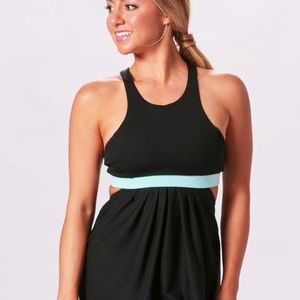 POPFLEX Black and Light Blue Tank Top